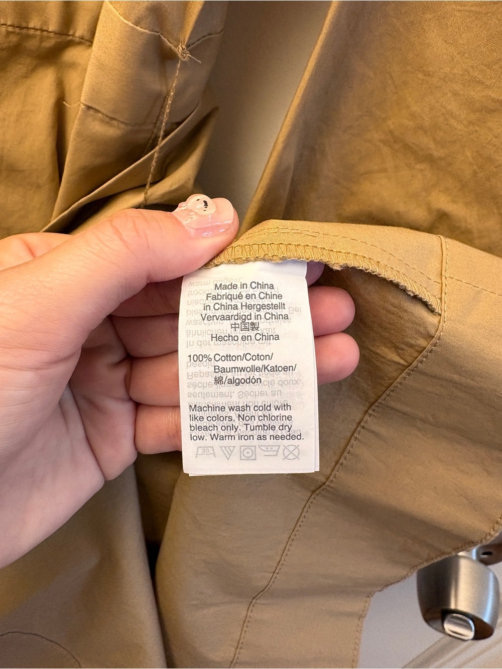 J. Crew Long-Sleeve Tan Button-Front Shirt Dress - Picture 5 of 7